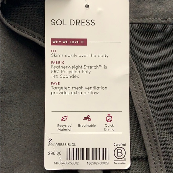 ATHLETA Sol Dress Black Olive NWT - Picture 4 of 4